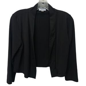 Calvin Klein Womens Medium Blag Shrug 3/4 Length Black Sweater Open Front